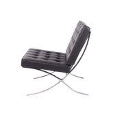 Premium Black Leather Barcelona Chair & Ottoman Set by Mies van der Rohe - Replica - Interior Furnishes